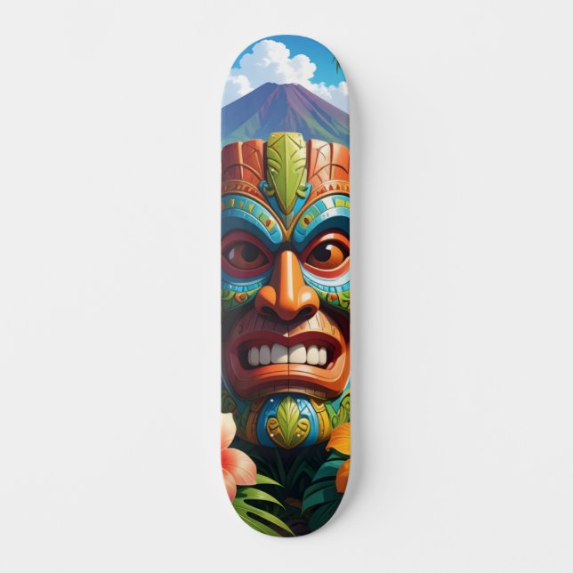 Tiki-Maske Skateboard (Vorderseite)