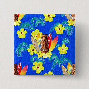 Tiki Maske und Surfbretter Button