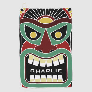 Tiki Masken-Name-Golftuch Golfhandtuch