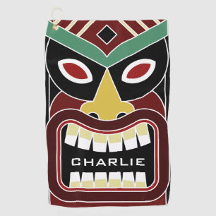 Tiki Masken-Name-Golftuch Golfhandtuch