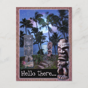 Tiki Moon (anpassbar) Postkarte