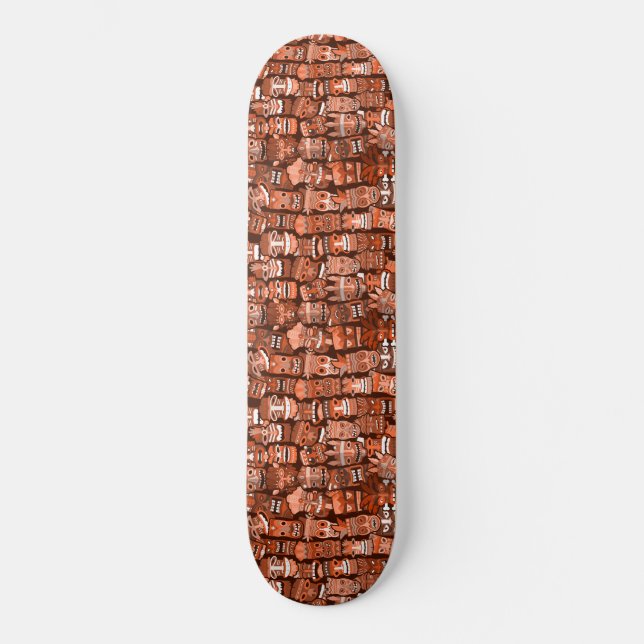 TIKI Muster 3 Skateboard (Vorderseite)