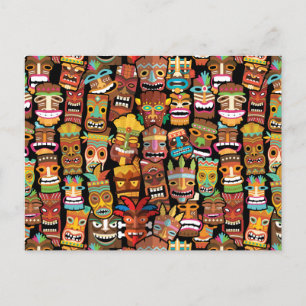 TIKI Muster 4 Postkarte
