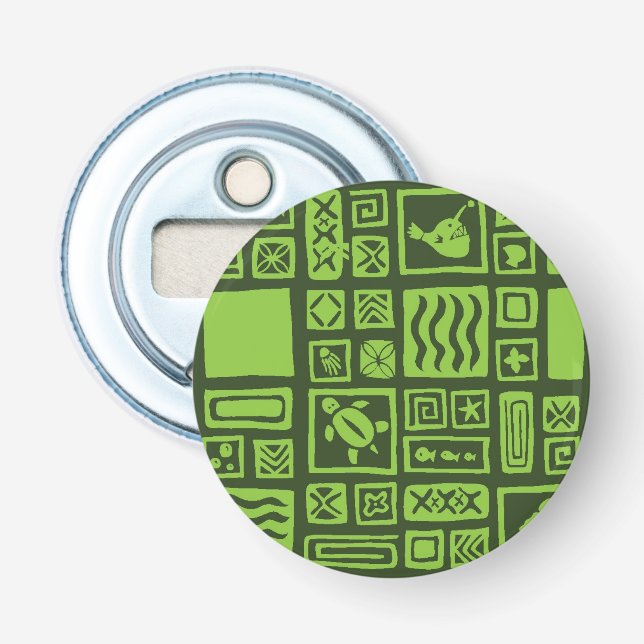 Tiki-Muster Flaschenöffner (Vorderseite)