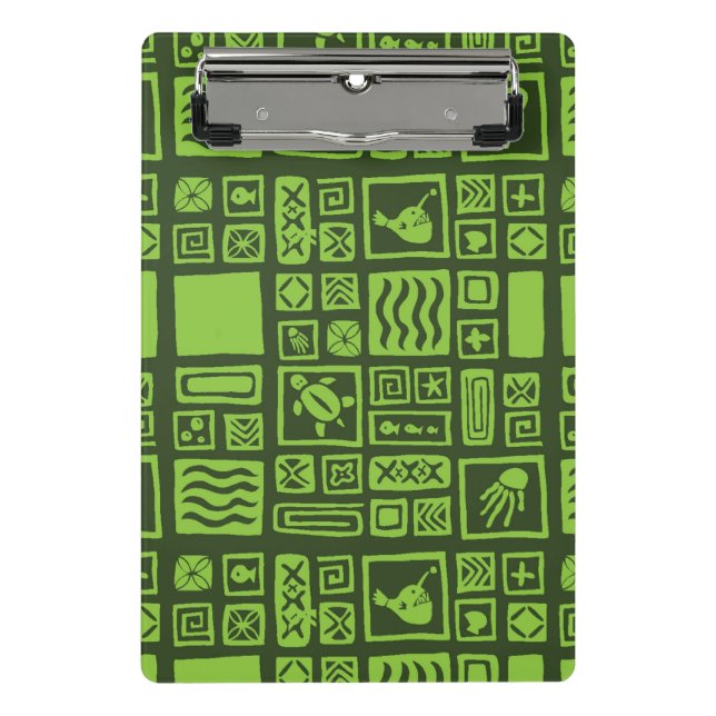 Tiki Muster Mini Klemmbrett (Vorderseite)