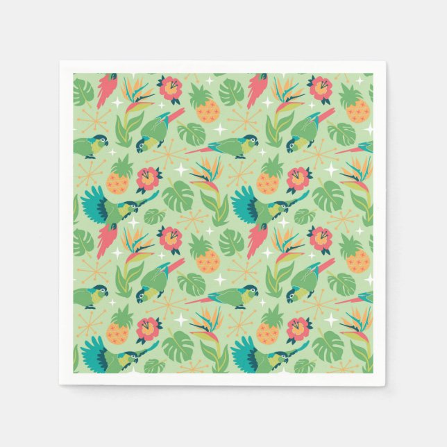 Tiki-Papageien-Cocktailservietten Serviette (Vorderseite)
