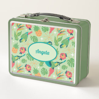 Tiki-Papageien-Lunchbox Metall Brotdose