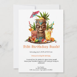 Tiki Party Birthday Invitation – Tropical Luau Einladung