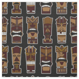 Tiki Party-Gewebe Brown und Schwarzes Stoff