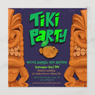 Tiki Party Luau Einladung