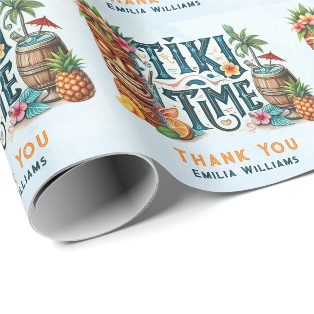 TIKI Party Personalisiert Custom Geschenkpapier (Rolleneckpunkt)