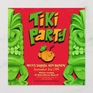 Tiki Party Überraschung Geburtstag Einladung