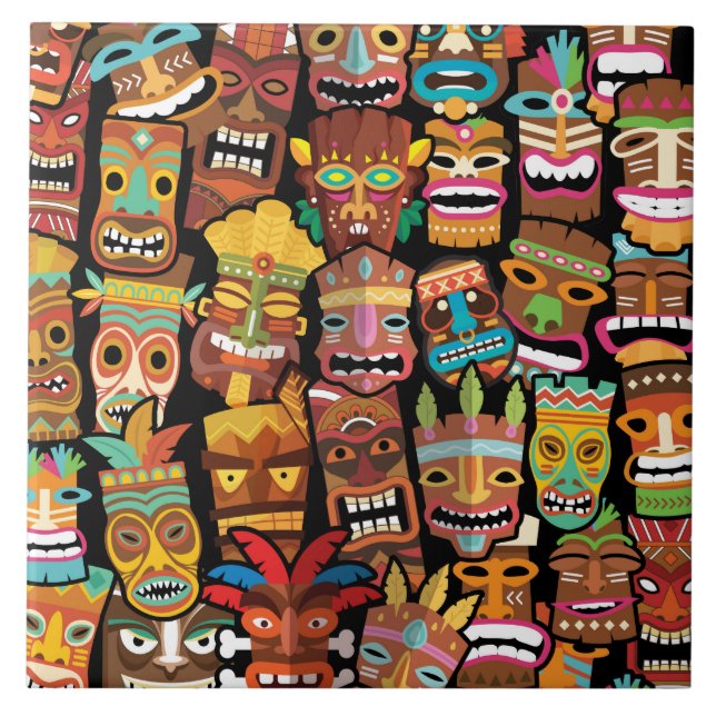 Tiki Pattern Fliese (Vorderseite)