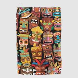 Tiki Pattern Golfhandtuch
