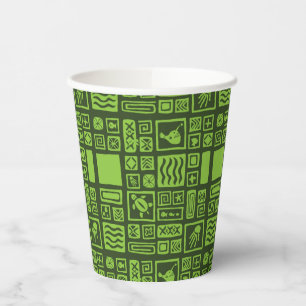 Tiki Pattern Pappbecher