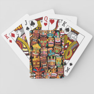 Tiki Pattern Spielkarten