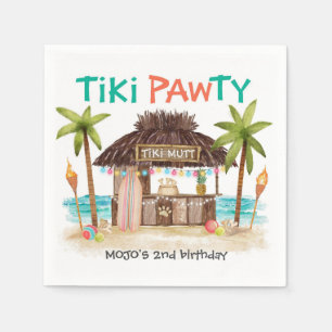 Tiki Pawty Tropical Beach Surf Haustier Party Serviette