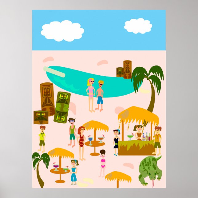 Tiki Pool Party Poster (Vorne)