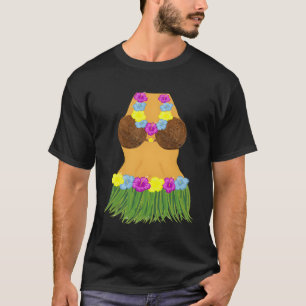 Tiki Py Luau Coconut Brass Grass Skirt Lei Blume T-Shirt