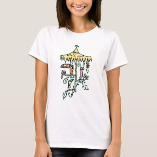 Tiki Raum-Vögel auf einer Stange durch Tiki tOny T-Shirt