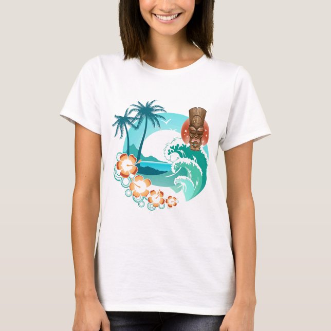 Tiki Strand T-Shirt (Vorderseite)