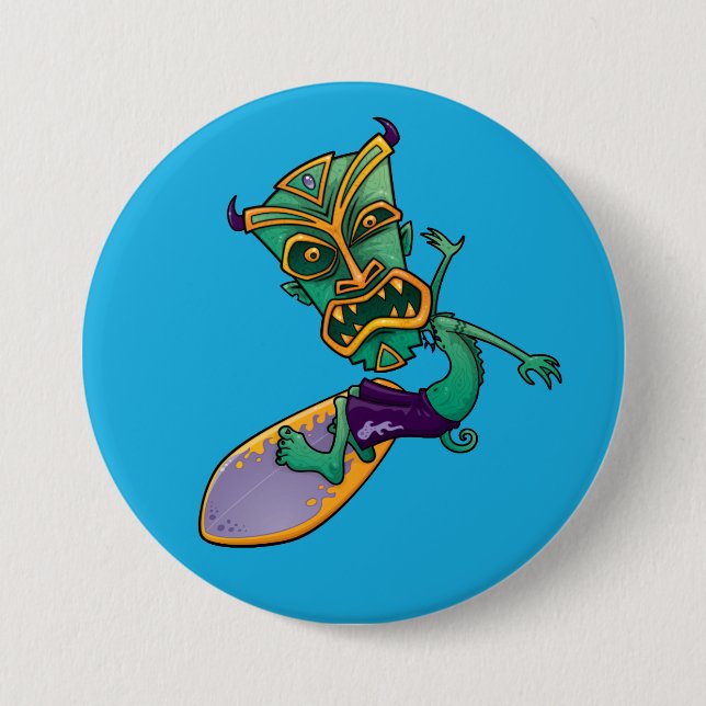 Tiki Surfer Button (Vorderseite)
