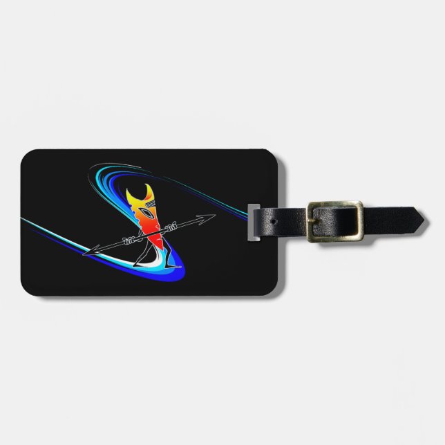 Tiki Surfer Gepäckanhänger (Vorderseite horizontal)