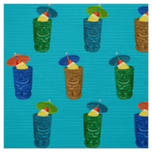 Tiki-Tassen Retro Hawaiianische Tropische Getränke Stoff