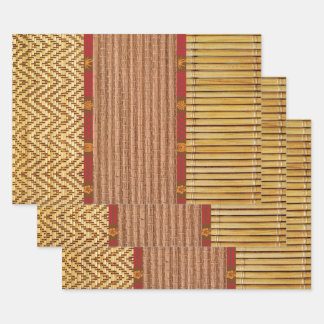 Tiki textures Bambus und Schilf Geschenkpapier Set