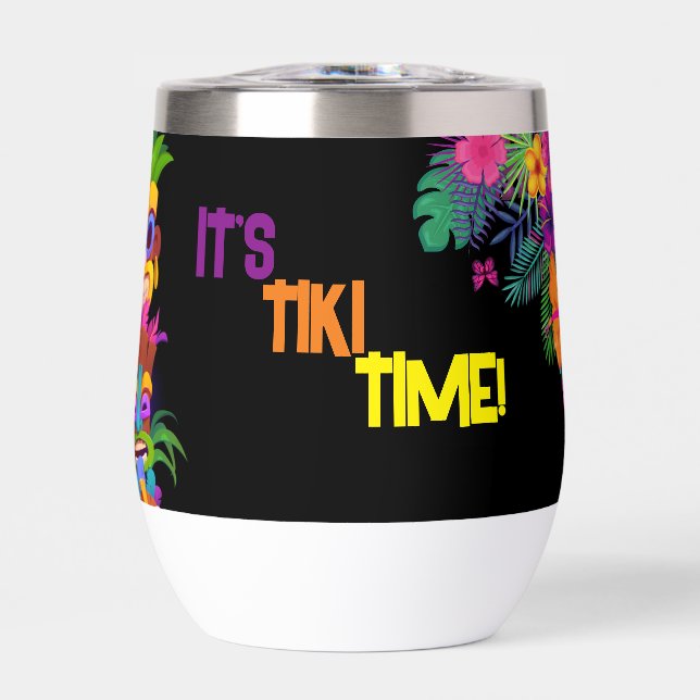 Tiki Time Birthday Party Thermal Drink Tumbler (Vorderseite)