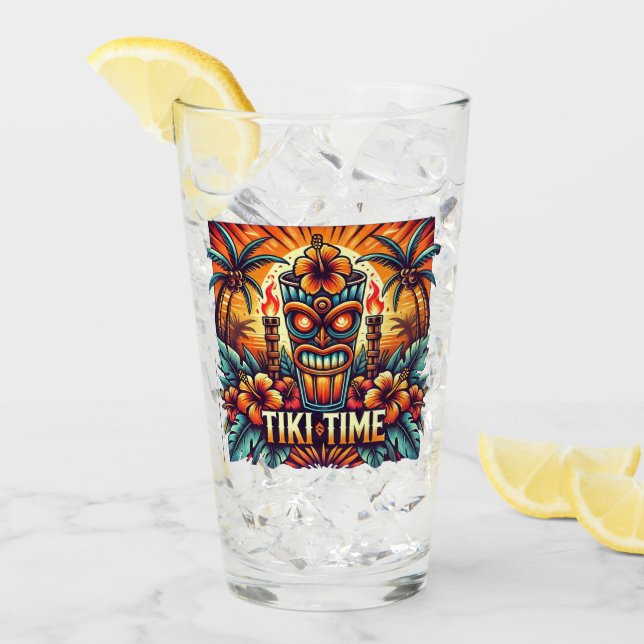 Tiki Time Glass Cup Glas (Vorderseite Ice)
