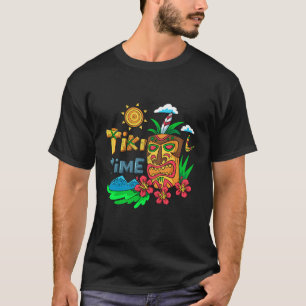 Tiki Time Hawaii T-Shirt Aloha Staat Tribal Hawaii