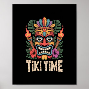 Tiki-Time-Luau-Party Tropische Sommer Stimmung Poster