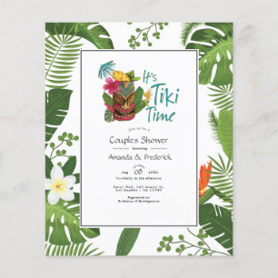 Tiki Time Luau Sommer Strand Paare Shower Einladun Flyer