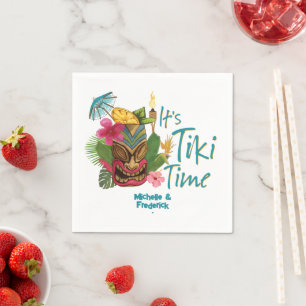 Tiki Time Luau Sommer-Strandhochzeit Serviette