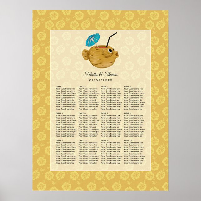 Tiki Time Luau Summer Beach Wedding Poster (Vorne)