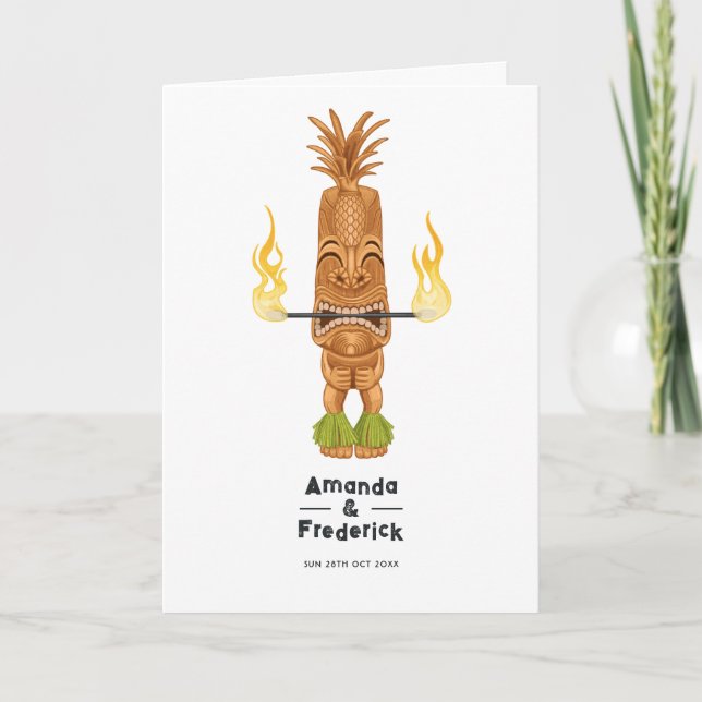 Tiki Time Luau Summer Beach Wedding Programm (Vorderseite)