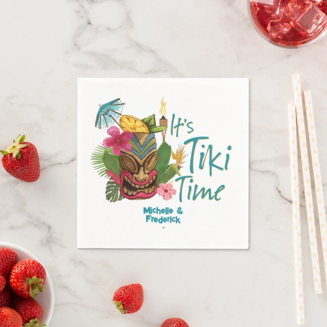 Tiki Time Luau Summer Beach Wedding Serviette (Beispiel)