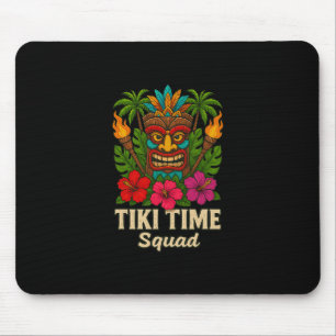 Tiki Time Squad Tropische Hawaiian Party Mousepad