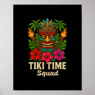 Tiki Time Squad Tropische Hawaiian Party Poster