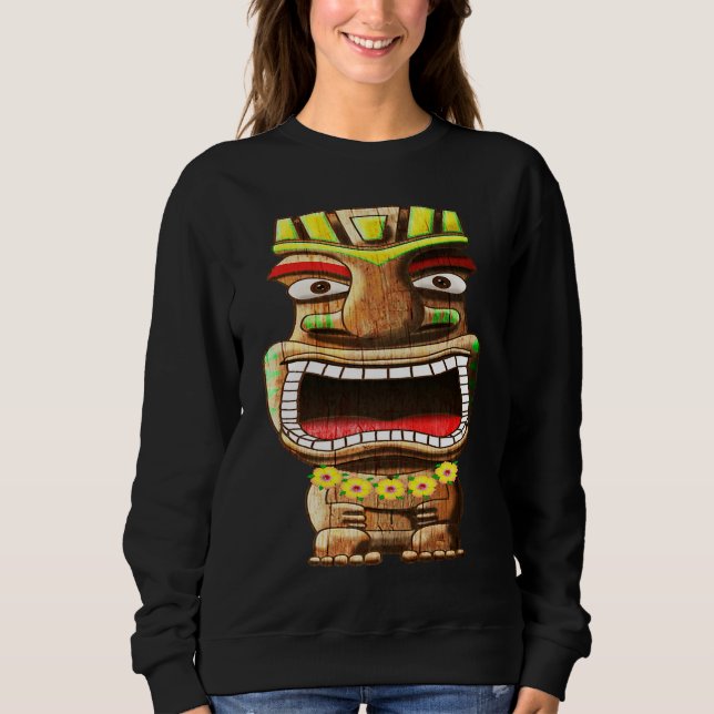 Tiki Totem Polynesian Hawaii Mythology Sweatshirt (Vorderseite)