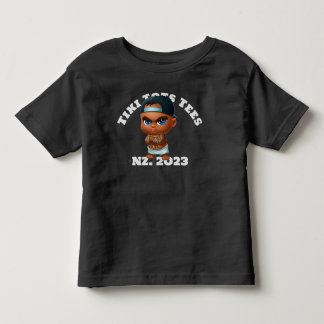 Tiki Tots schwarzer T - Shirt. Kleinkind T-shirt