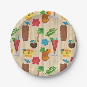 Tiki Tropical Cocktails Pappteller