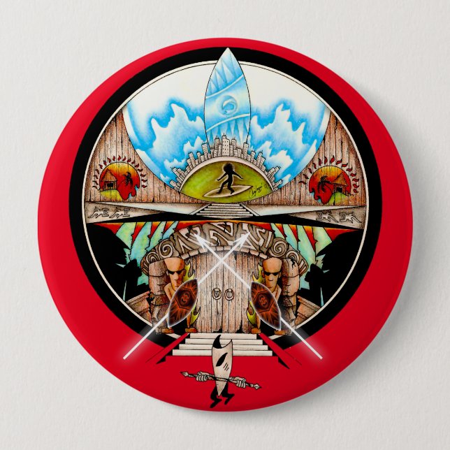Tiki Village Button (Vorderseite)