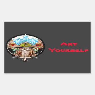 Tiki Village Rechteckiger Aufkleber