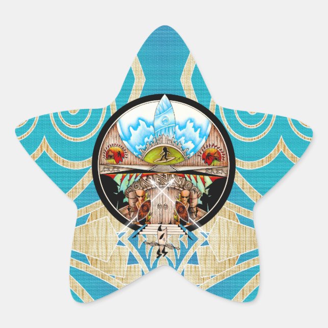 Tiki Village Stern-Aufkleber (Vorderseite)