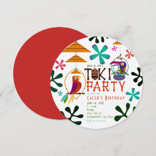 Tiki-Vögel-Geburtstagsfeier Vintage-Luau-Einladung Einladung