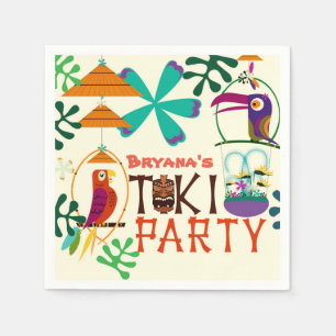 Tiki-Vögel Geburtstagsfeier Vintage-Luau individue Serviette