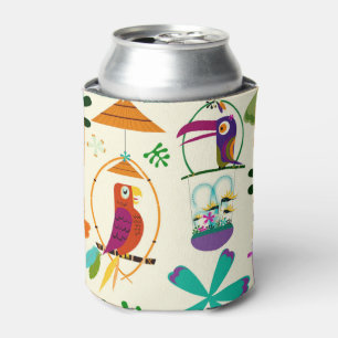 Tiki Vögel Modern Vintage Retro Tropisch Luau Dosenkühler