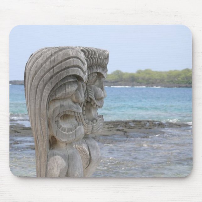 Tiki Wächter in Kona, Hawaii - Mousepad (Vorne)